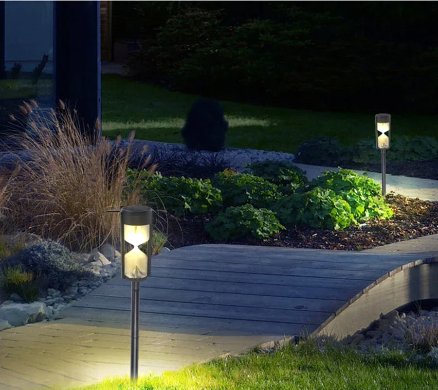 Solar Hourglass Light  Outdoor Waterproof Garden Night Light  Courtyard Decoration  Ground Landscape Light Solar Garden Light