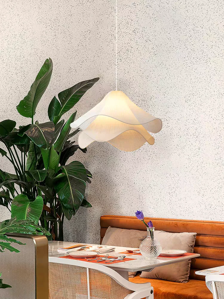 ديكور الثريا من القماش الشمالي للمنازل الفرنسية والشرفة وغرفة النوم المعلقة وتركيبات الإضاءة اللامعة #5