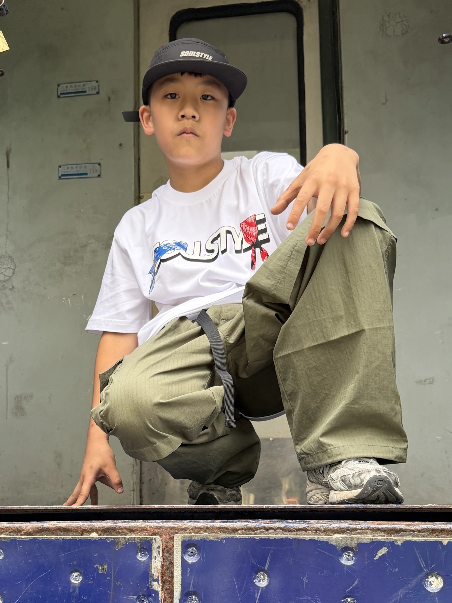 Soulstyle Original Logo Hip Hop Street Dance Loose Short Sleeve T-Shirt Children Adults Small Collar Cotton Wear Resistant