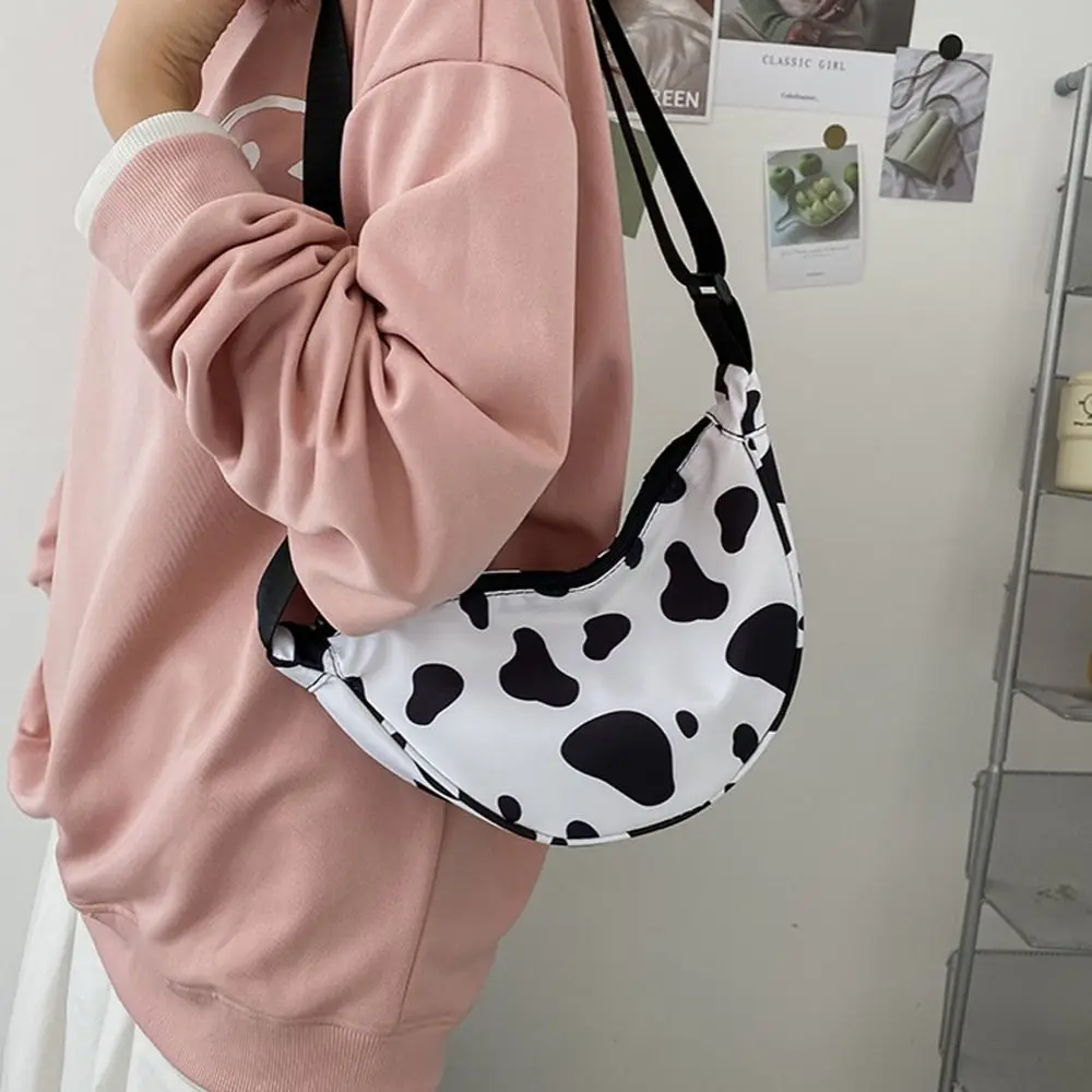 Leopard Print Underarm Bag Dumpling Shape Shoulder Bag Korean Tote Bag Women Cow Stripe Half Moon Large Capacity Handbags Gifts