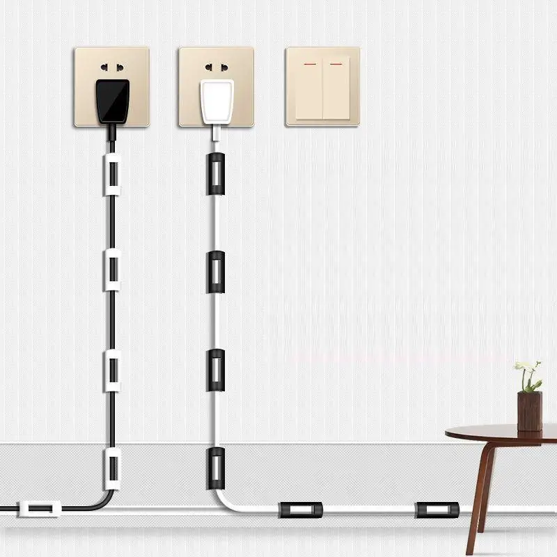 40Pcs Cable Clips Organizer Drop Wire Holder Cord Management Self-Adhesive Cable Manager Fixed Clamp For Home Office Car