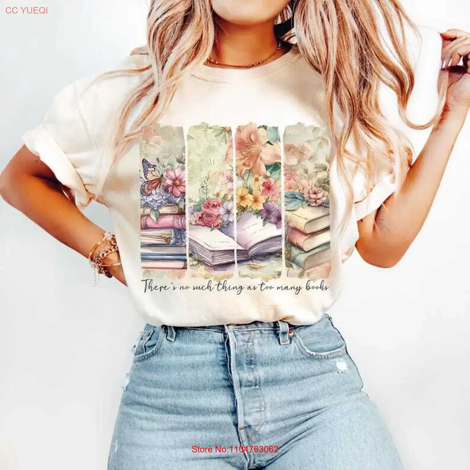 No Such Thing As Too Many Books T Shirt Book Lover Teacher Bookish vintage Washed homme Stretched Slightly Stylish Casual