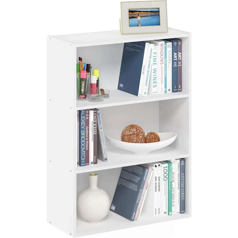 

urinno PASIR Book Shel, 3-Tier Bookshel, Storage Shelves Bookcase, 9.7 x 23.7 x 31.5, or Living Room, Bedroom, Home Oice, Plain