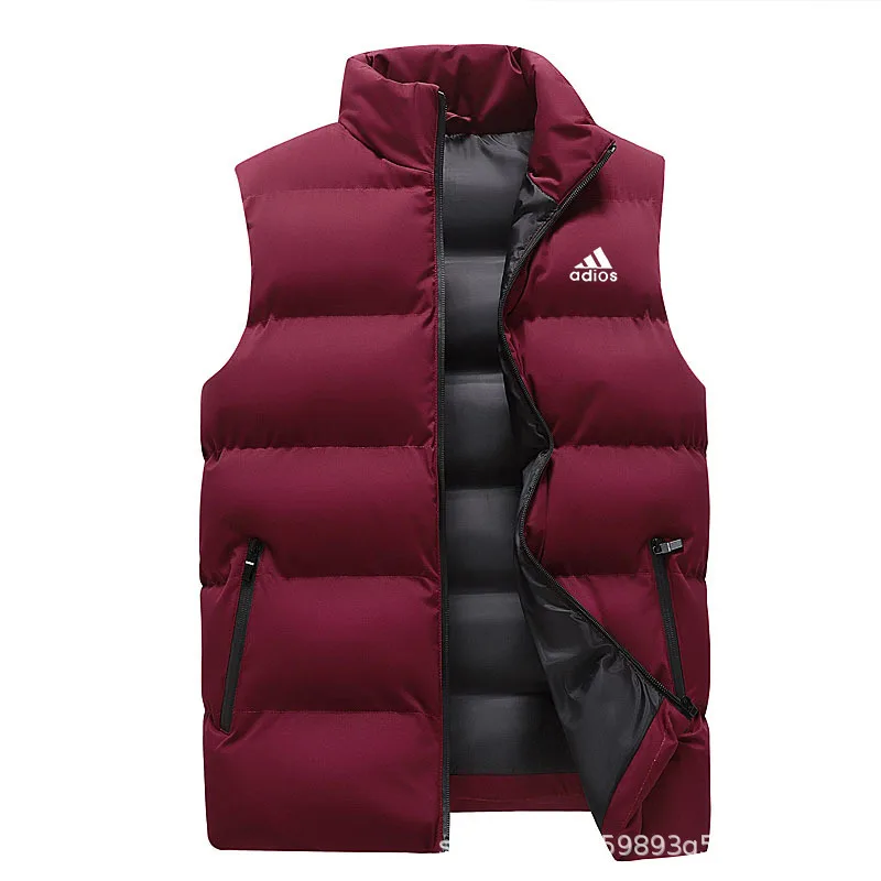 2024 New Puffer Sleeveless Coats Mens Solid Color Down Jacket Winter Warm Vest Jacket Men Waistcoat Outwear Windbreaker Clothing