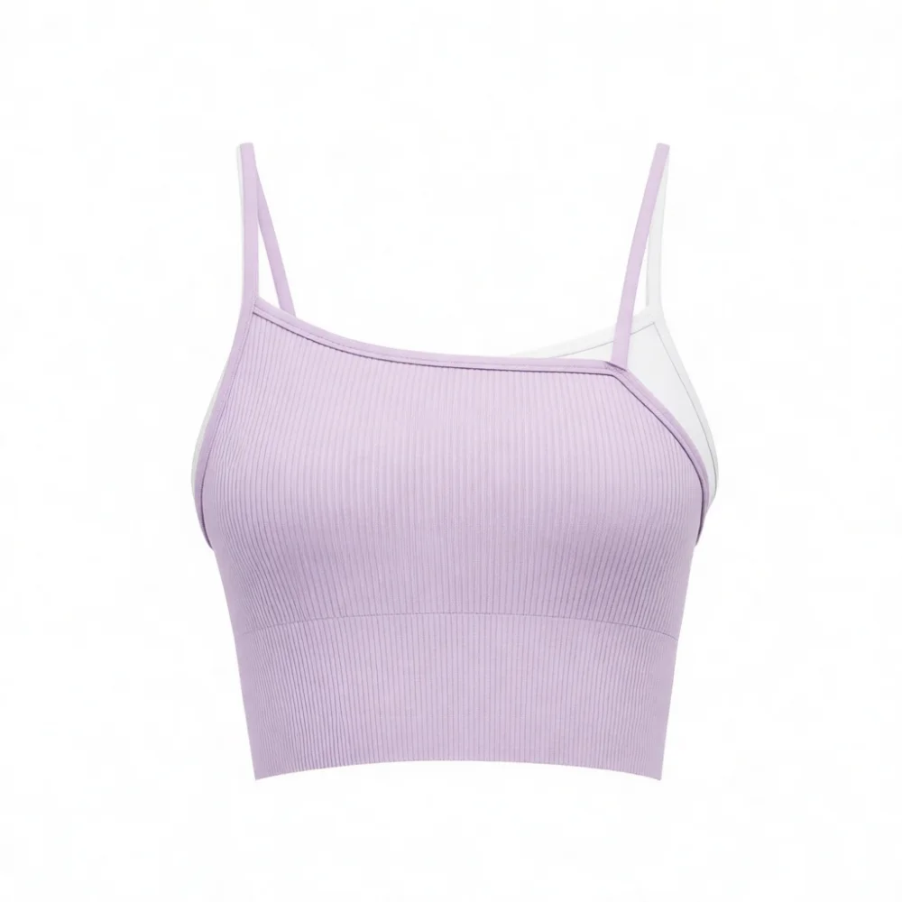 For Ruisef Yoga Sports Bra Tank Top Women Seamless Fitness Gym Workout Vest Breathable Padded Athletic Camisole Moisture Wicking