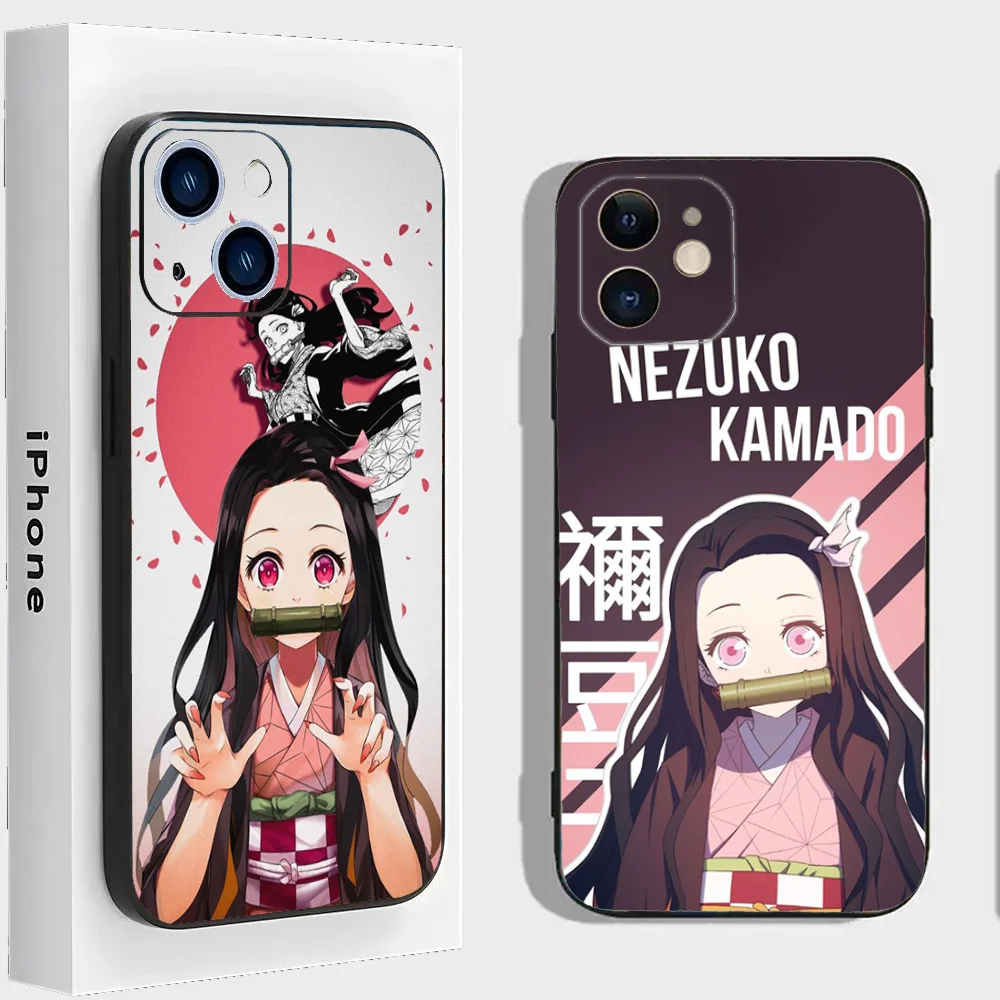 K-Kamado N-Nezuko Phone Case For Iphone 15 11 13 14 Pro Max 7 8 Plus X Xr Xs Max Se2020 12mini Cover Case