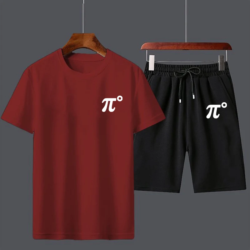 Summer men's set fashion set men's short sleeved T-shirt+sports shorts set men's casual men's clothing men's jogging set