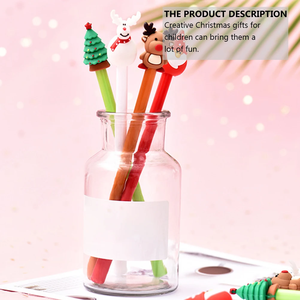 

Xmas Gift Writing Pen Creative Gel Christmas Cartoon Stationery 0.5mm Pens School Supplies