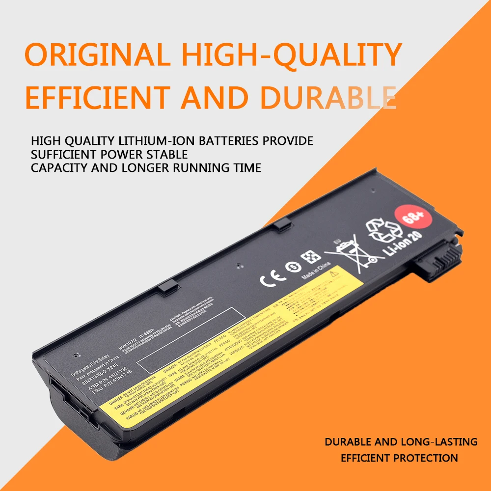Imagem -02 - Bateria Portátil para Lenovo Thinksub X240 68 Mais X250 X260 X270 T450s T460 K2450 L470 L460 T440s Capa s