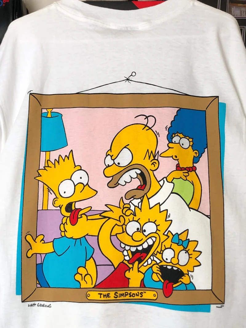 American The Simpsons cartoon t-shirt for boys pure cotton loose fit casual trendy youth top Men's Women's Short-Sleeve Cotton