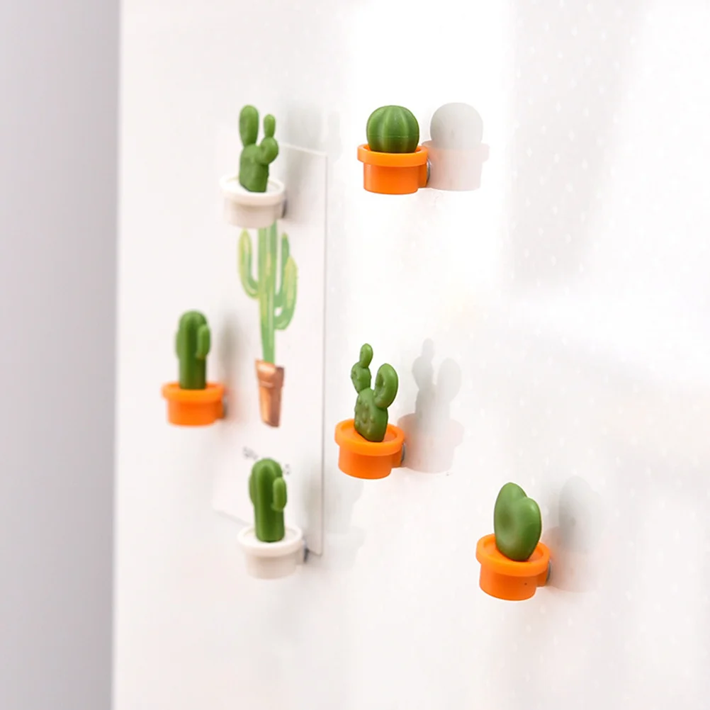 

12Pcs Cactus Fridge Magnets Sticker Premium Material Creative Refrigerator Decoration for Home Office Magnetic Stickers White