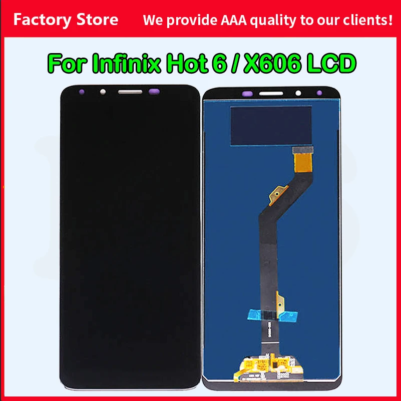 Original 10-Touch AAA Quality LCD For Infinix Hot 6 LCD Display Screen Replacement For Infinix X606D, X606C, X606, X606B Screen