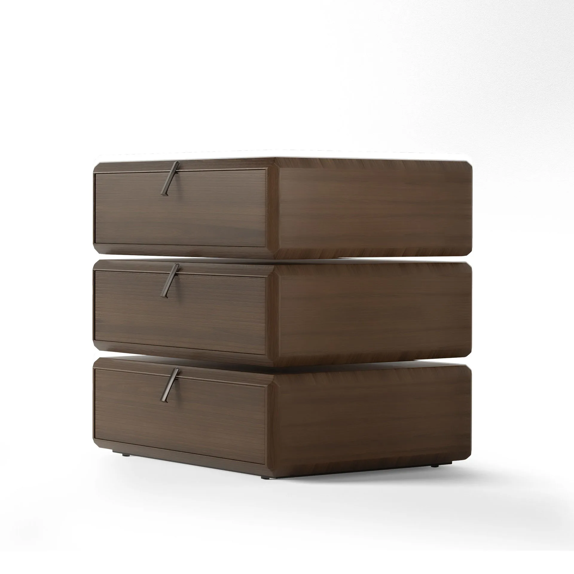 Nordic modern country rotating bedside table with storage drawer wooden veneer bedside table rotating bedside table