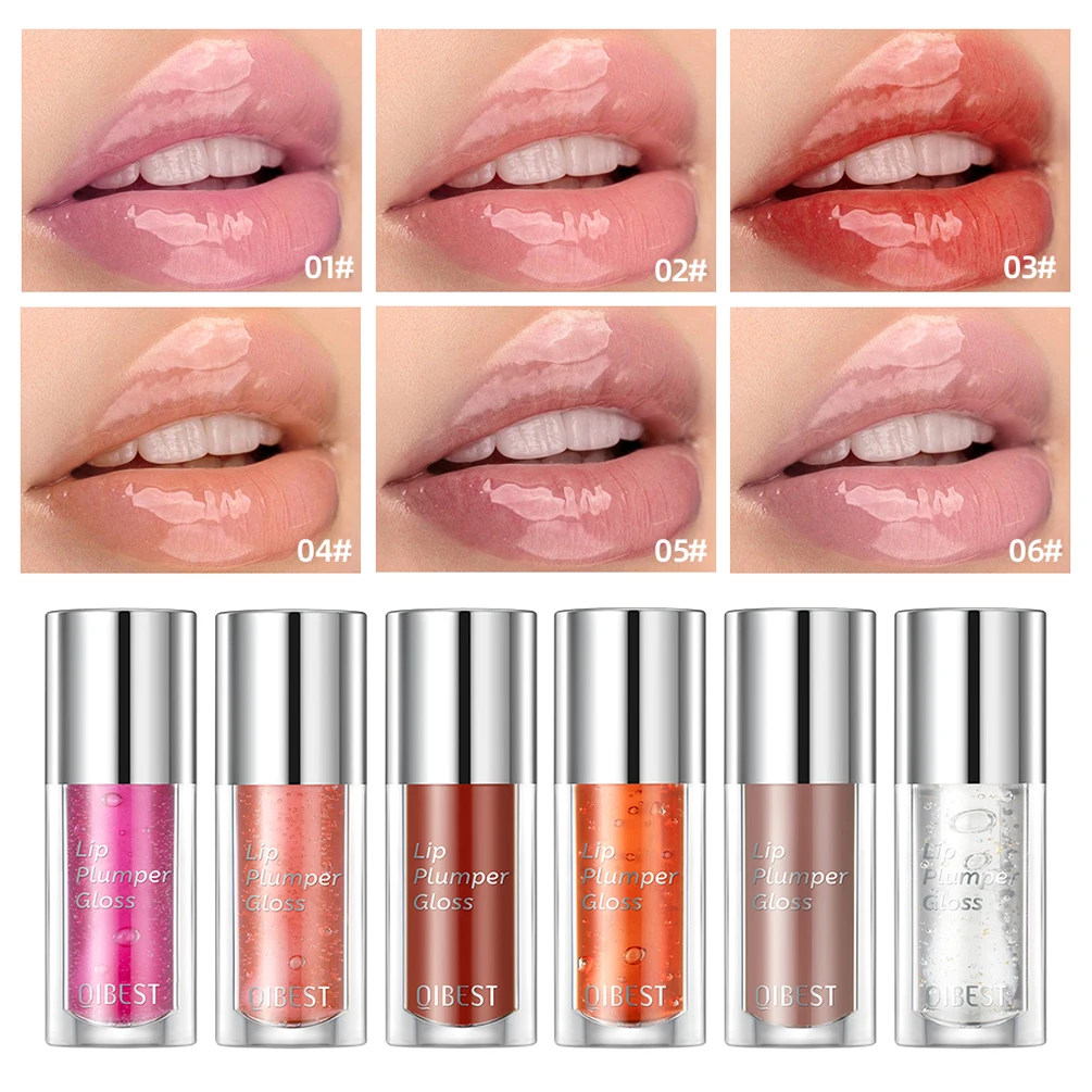 QIBEST Crystal Jelly Hydraterende Lipolie Opvullende Lipgloss Make-Up Sexy Mollige Lip Glow Olie Getinte Lip Voller Balsem Lip Care