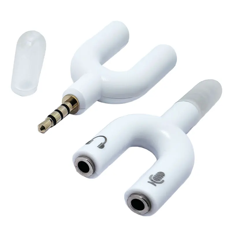 3.5mm Audio Converter Adapter One Divides Into Two Microphone Couple Headphones Mobile Computer Splitter Earphone Accessories