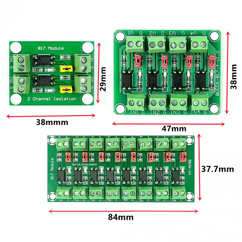 PC817 4 Channel Optocoupler Isolation Board Voltage Converter Adapter Module 3.6-30V Driver Photoelectric Isolated Module PC 817