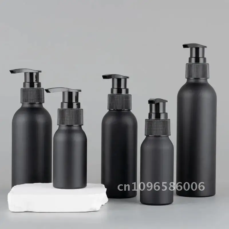 40ML 50ML 100ML 120ML 150ML X 20 สบู่สีดําขวดอลูมิเนียมคอนเทนเนอร์เดินทางที่ว่างเปล่า Matte โลชั่นปั๊มขนาดแชมพูเหลว