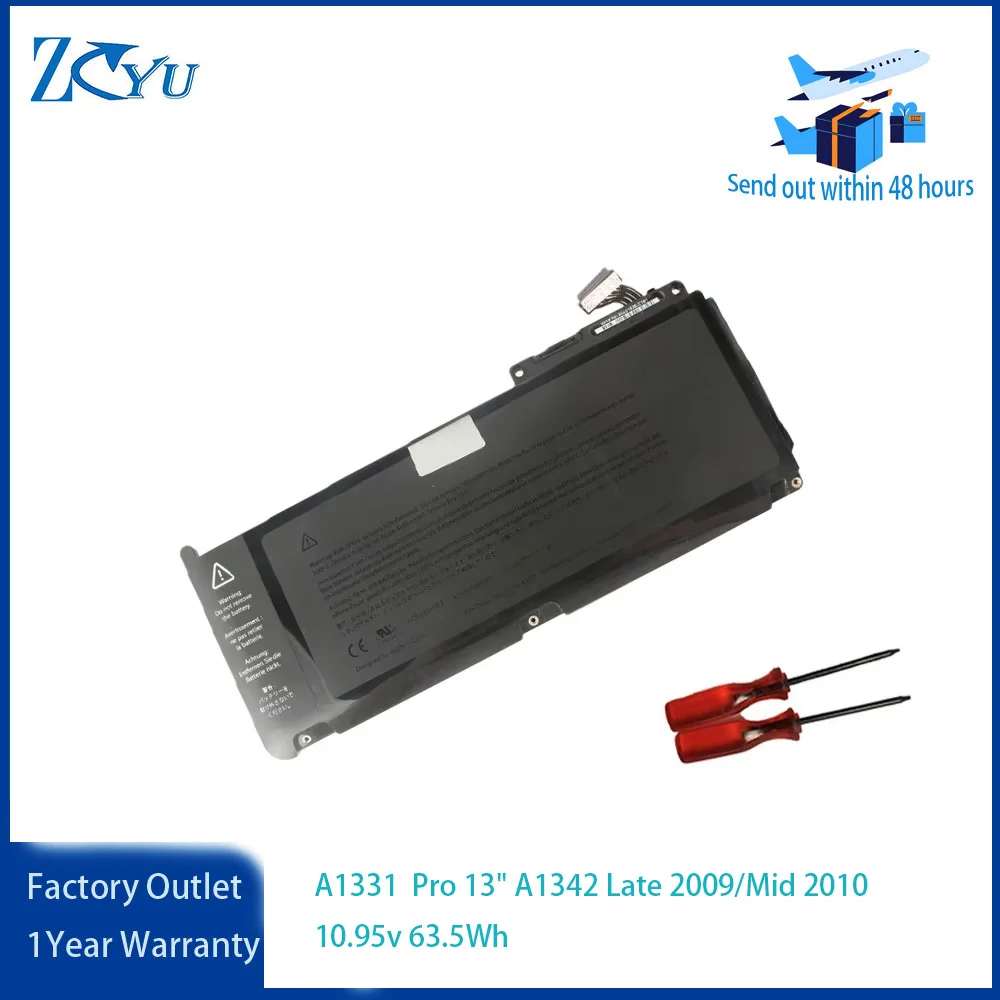 

A1331 Laptop Battery for Apple MacBook Pro 13" A1342 Late 2009/Mid 2010 With Tools 10.95v 63.5Wh