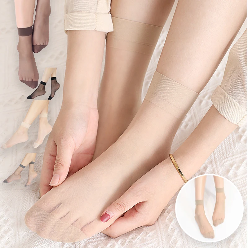 

Womens Short Sheer Socks Ultra Thin Nude Anti Snag Summer Ankle Socks Run Resistant with Cotton Sole Reinforced Toe Invisible