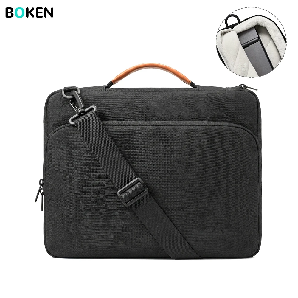 Casual Business Laptop Bag 13-14Inch for MacBook Dell HP, Lightweight Shoulder Bag with Handle, Scratch-Resistant Notebook Case