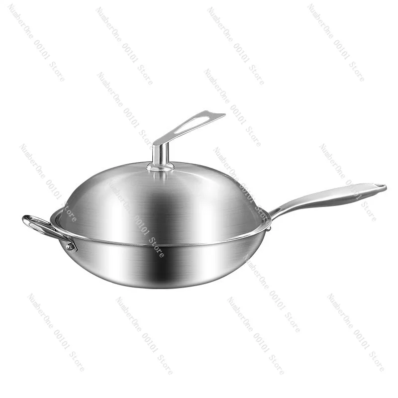 

Pure Titanium Wok, Non-Coated Hammered Wok for Home Cooking, Flat-Bottomed Design Suitable for Induction and Gas Stoves