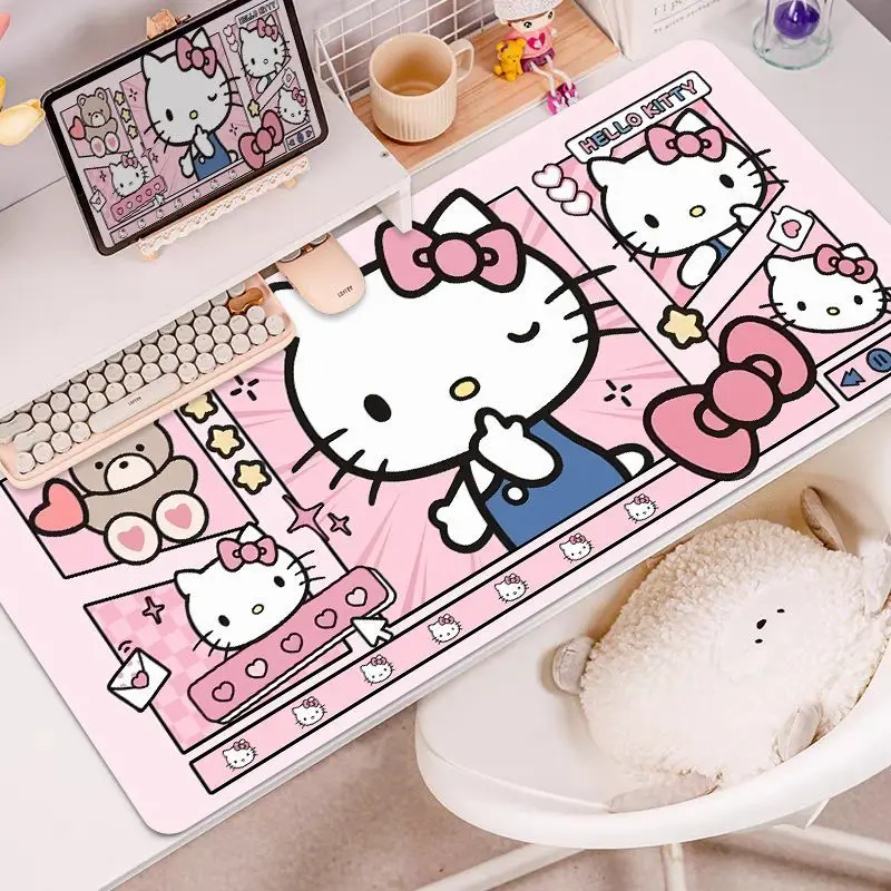 

Sanrio Hello Kitty Keyboard Kawaii Anime Mouse Pad Oversized Computer Desk Pad Cartoon Cute Keyboard Pad High-Color Washable Mat