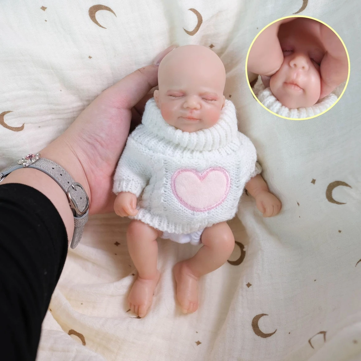 8inch Angelic Reborn Baby Doll: Soft Silicone Solid Body, Hand-Painted Details, Adorable Toy, Best Xmas Present for Girls - Image 5