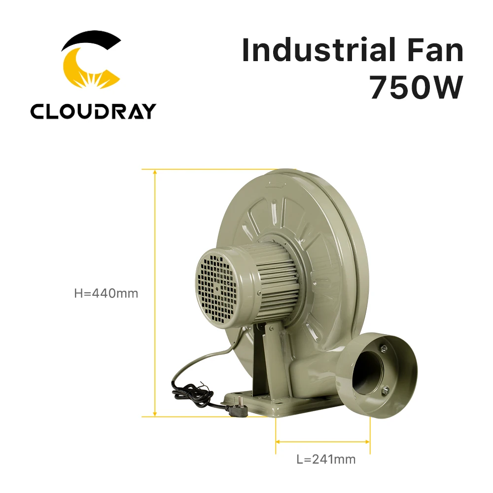 Cloudray 220V 750W Exhaust Fan Air Blower Centrifugal for CO2 Laser Engraving Cutting Machine Medium Pressure Lower Noise
