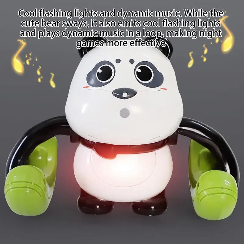 Learn To Crawl Toys Crawling Electric Tumbling Panda Toy 360 Degree Flipping Animal Toy With Light Music Voice Control