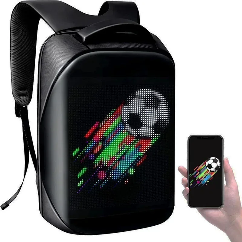 Magic Smar Led Display Backpack Fashion Pink Color Girl School Bag APP Control Animation Outdoor Portable Wonmen\'s LED Backpack