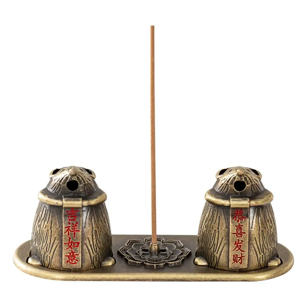 New Chinese Style Incense Burner Good Symbolism Vertical Incense Holder Zinc Alloy Accessories Indoor Aromatherapy