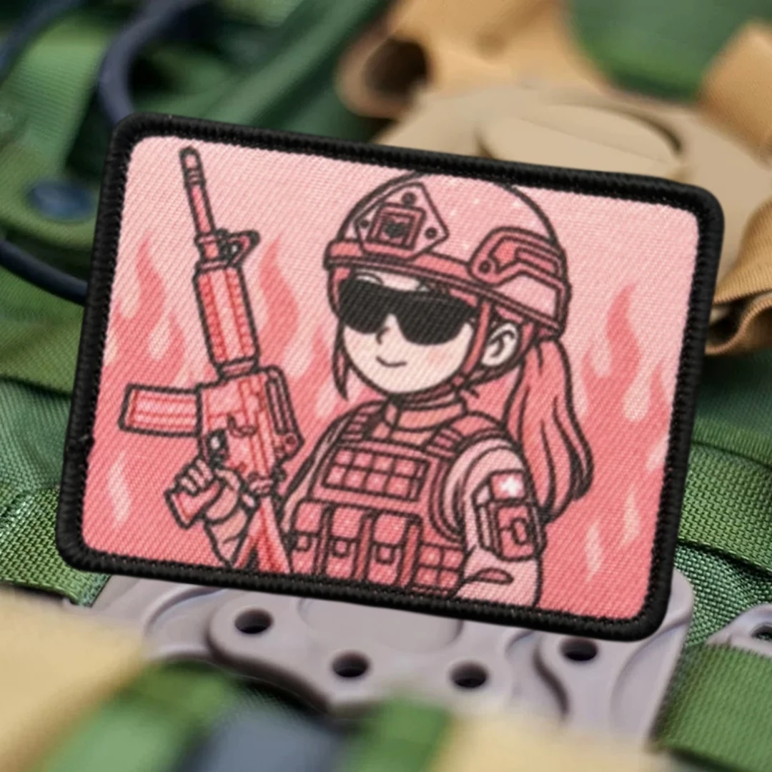 Parche táctico militar gancho y bucle para chica, emblema moral - imagen 3