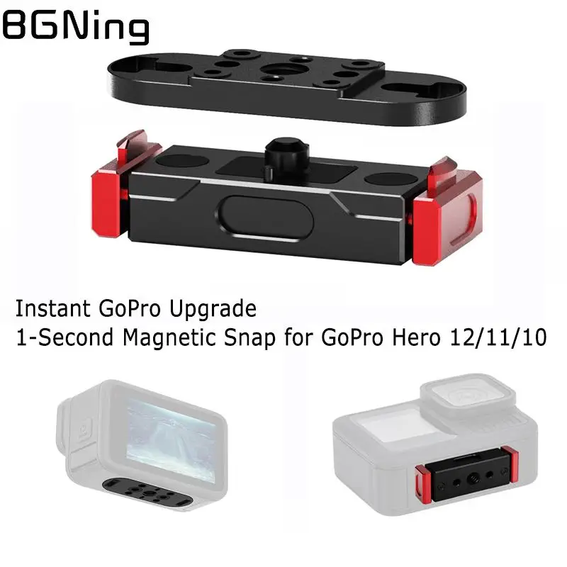 مجموعة قاعدة مغناطيسية سريعة الإصدار لـ Gopro Hero 12 11 10 9 8 7 Mini Max ملحقات كاميرا الحركة 1/4 "ARRI Mount Tripod Bracket