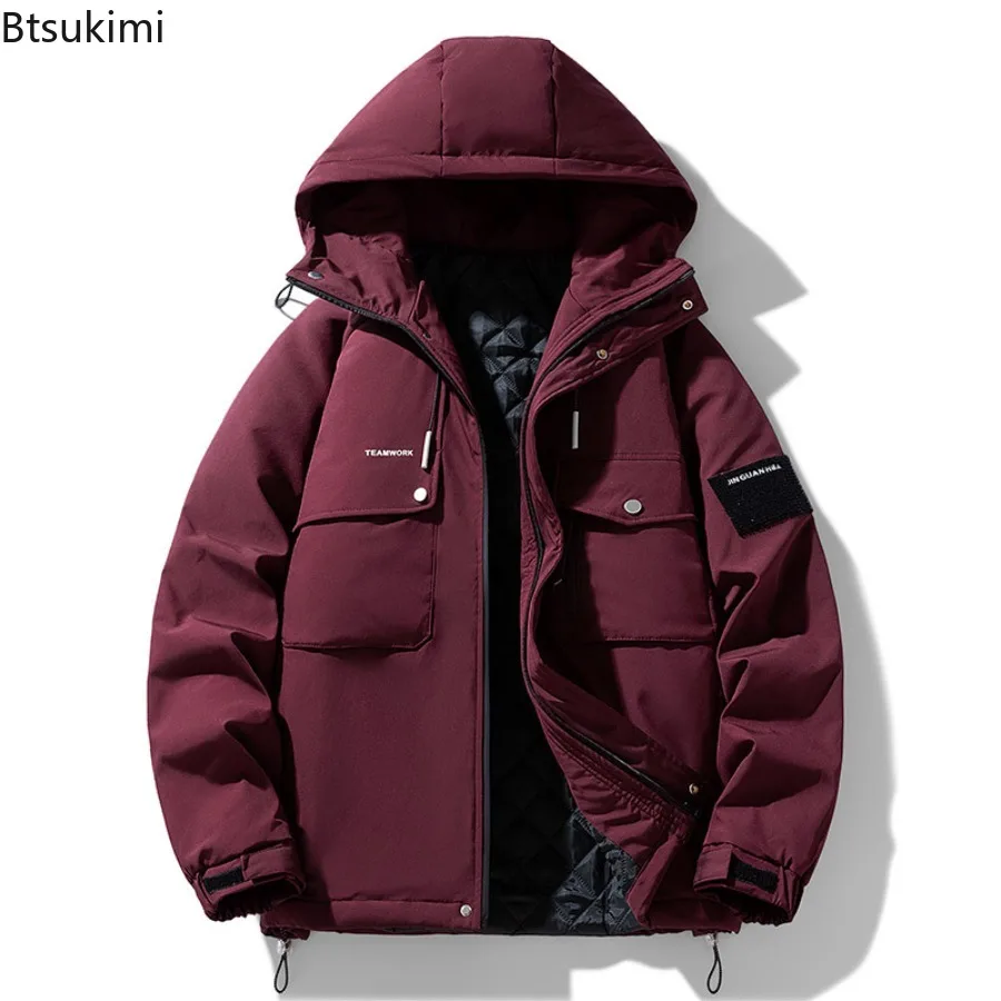 New Men's Winter Cotton-padded Jackets Korean Style Multi-Pockets Hooded Windbreak Jackets Male Warm Casual Parkas Oversized 8XL