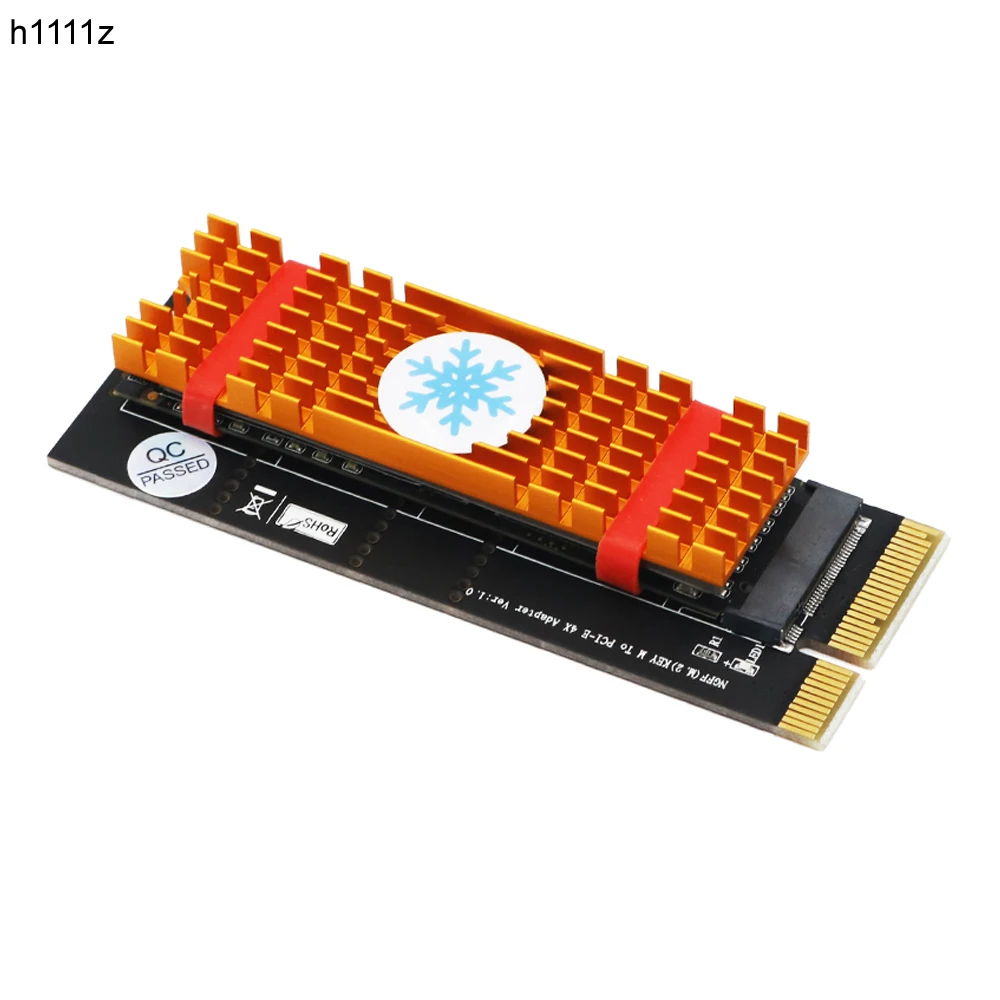 H1111Z +Gold M.2 SSD Cooling Support M Key 2230-2280 M2 SSD PCI Express Adapter Led M.2 NVMe SSD NGFF To PCIE 3.0 X4 Raiser Card