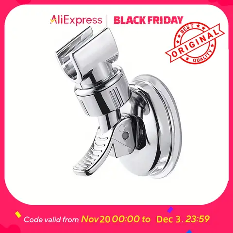 Adjustable Shower Head Holder - Strong Suction Cup Mount, No Drill Shower Arm Bracket for Handheld Sprayer, Bathroom Wall Instal