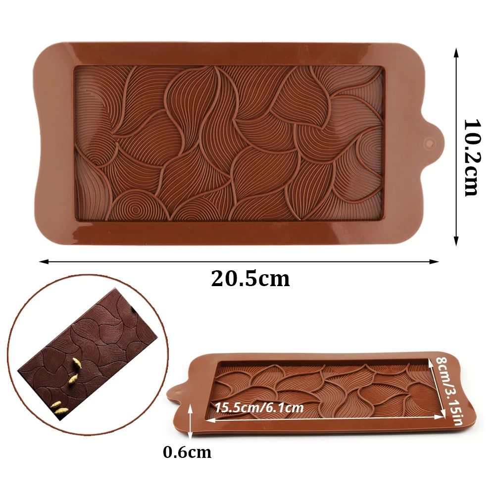 Flower Pattern Chocolate Bar Mold Candy Dessert Silicone Mould Baking Tool