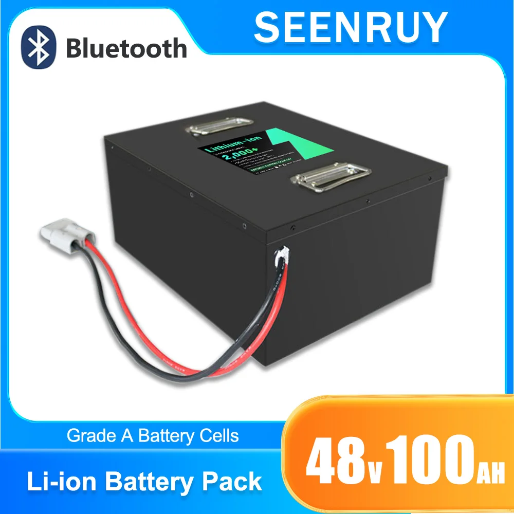 

48 В 100 Ач литий-ионный литий-полимерный аккумулятор встроенный 100 А BMS для электромобилей, тренеров, караванов, гольф-каров и экскурсионных средств