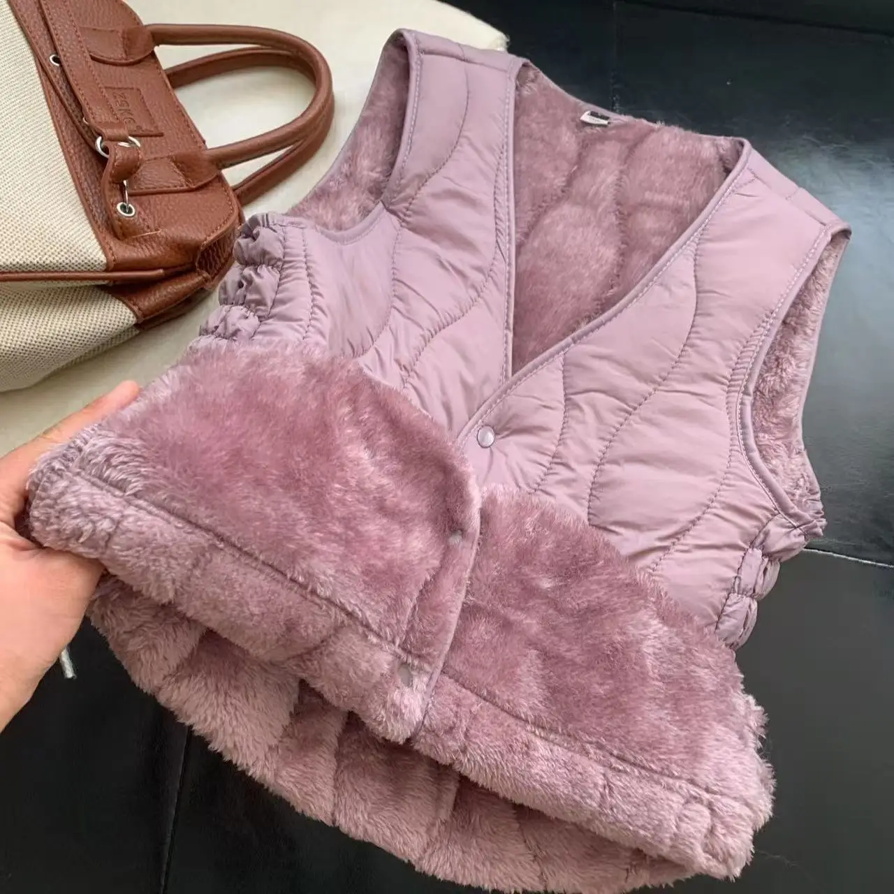 خريف شتاء جديد البروتين القطن أكمام معطف المرأة رشاقته المخملية سترة يندبروف الدافئة سليم صالح بطانة قاعدة الإناث الداخلية #4
