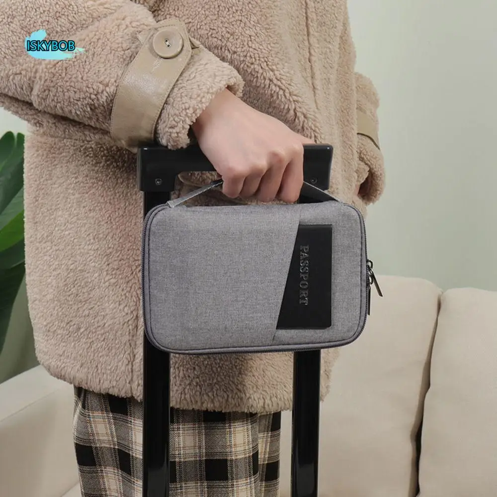 

Travel Accessories Travel Wallet OX Cloth Zipper Family Passport Holder Passport Protective Cover Ticket Holder Document Case