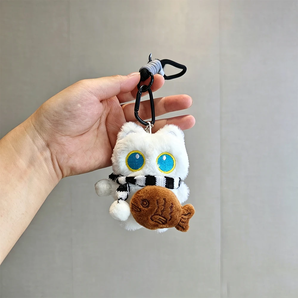 Cute Black Cat White Cat Plush Doll Toy Keychain Bag Pendant Charms Car Keyring Accessories Kids Room Decor Cat Lovers Gift - view 4