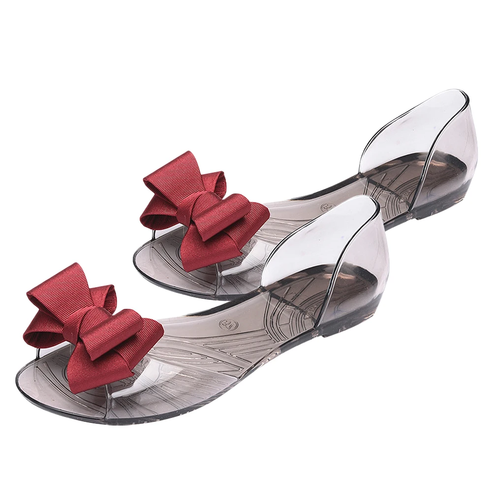 

Fish Mouth Sandals Woman Summer Shoes Beach Bow Jelly Flats Non Slip Sole Fashion Sandals Lady Footwear Creative Design Chic