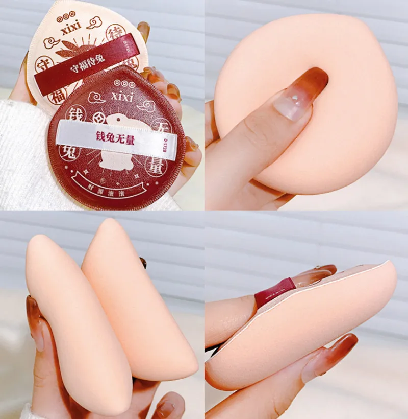 2 pçs tamanho grande fundação maquiagem puffs pó corretivo iluminador creme liquidificador aplicador cosméticos esponja ferramenta de beleza