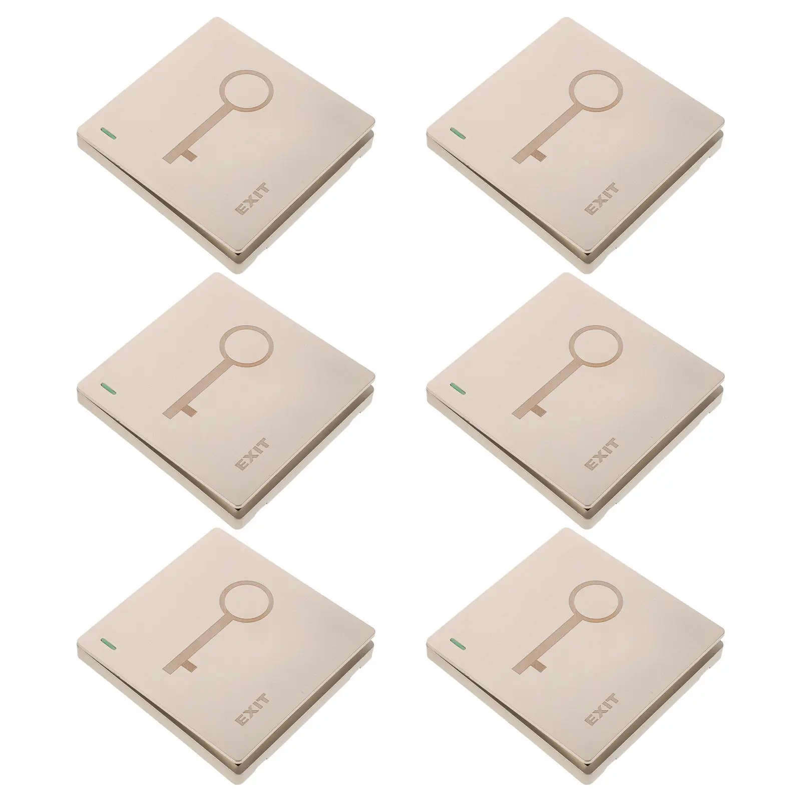 6Pcs Automatic Reset Push Button Exit Switch 86 Type Doorbell Replacement Door Exit Button for Access Control Press Door Bell