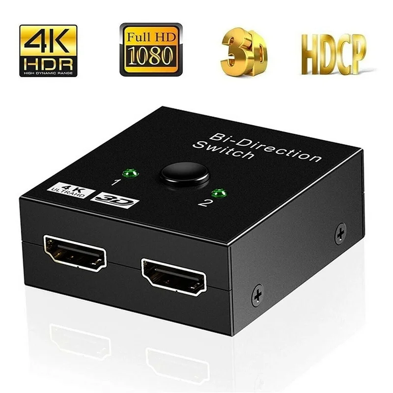 HDMI-compatible Splitter Bi-directional HDTV Switcher 1 In 2 Out HDMI Converter HDR HDCP For PS4 Pro/4/3 TV Box Switcher Adapter