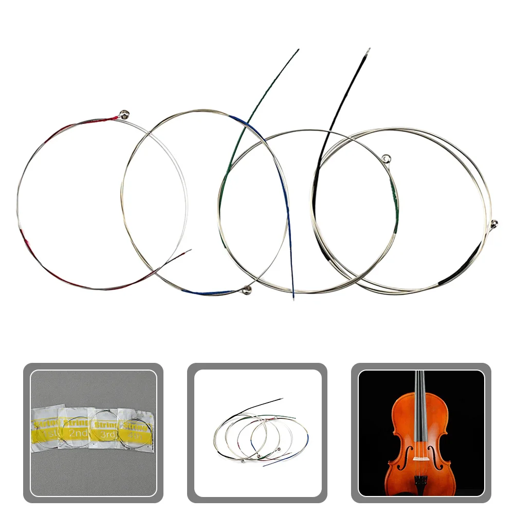 

1 Set Of Metal Strings Standard Tension Replacement For Viola Instrument Durable Stringed Instrument Accessories Viola Strings
