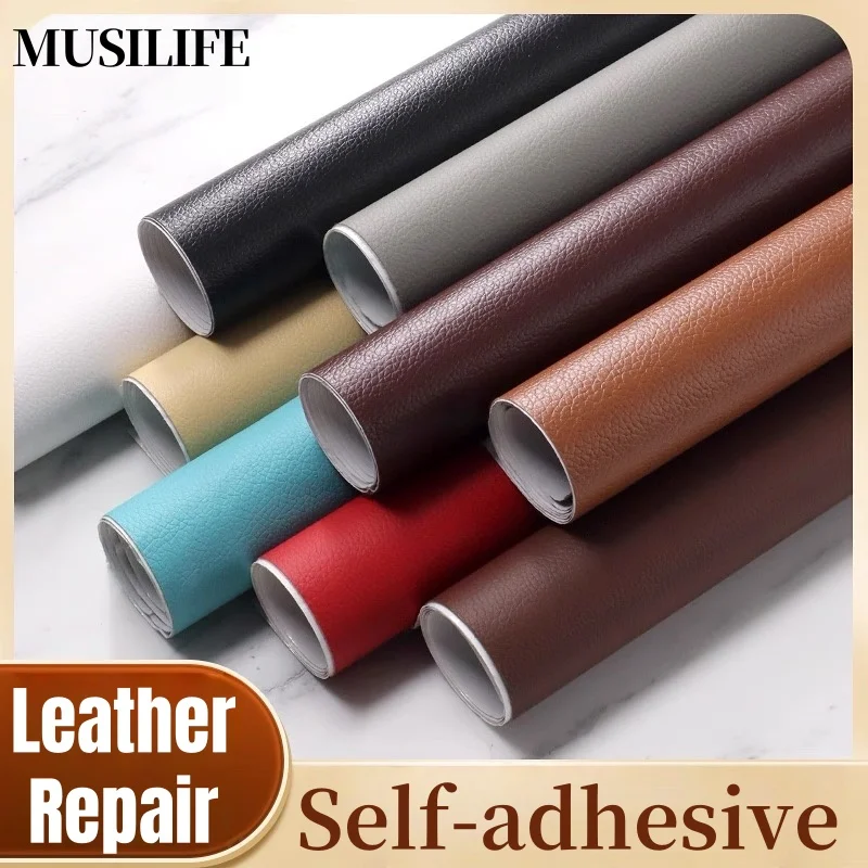 

Thicken Self Adhesive Leather Tape for Chair Sofa Car Seat Furniture Refurbish Fix PU Leather Stickers Faux Genuine Leather