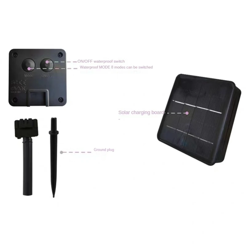 Светильники на солнечной энергии, светодиодные гирлянды на солнечной энергии, 100 для наружного рождественского освещения, декор для двора, уличного сада, 10 м, белый