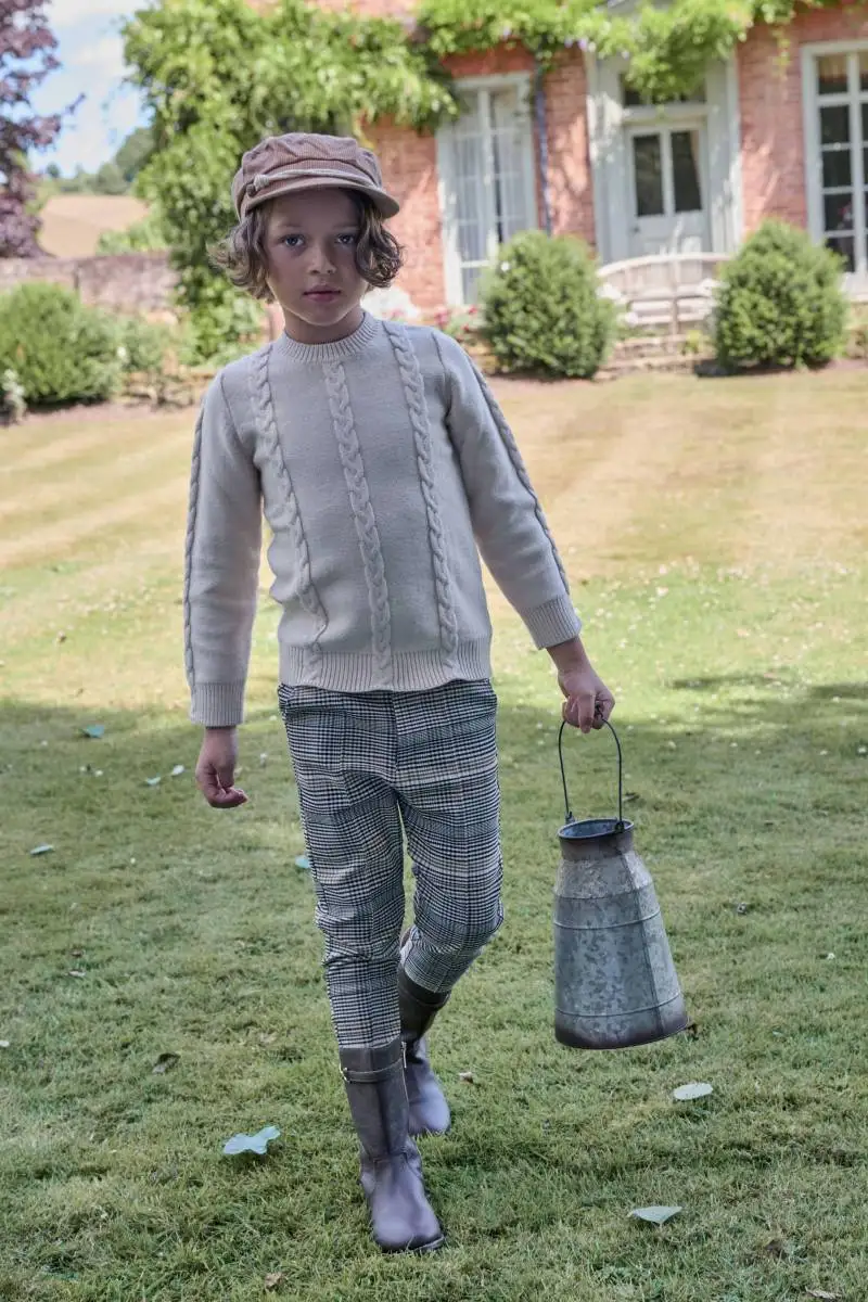 جاهز للشحن 2025 AS AW ملابس أطفال من القطن والكتان سترة Brother Sister ملابس متطابقة فستان مطرز مع ملابس من الدانتيل