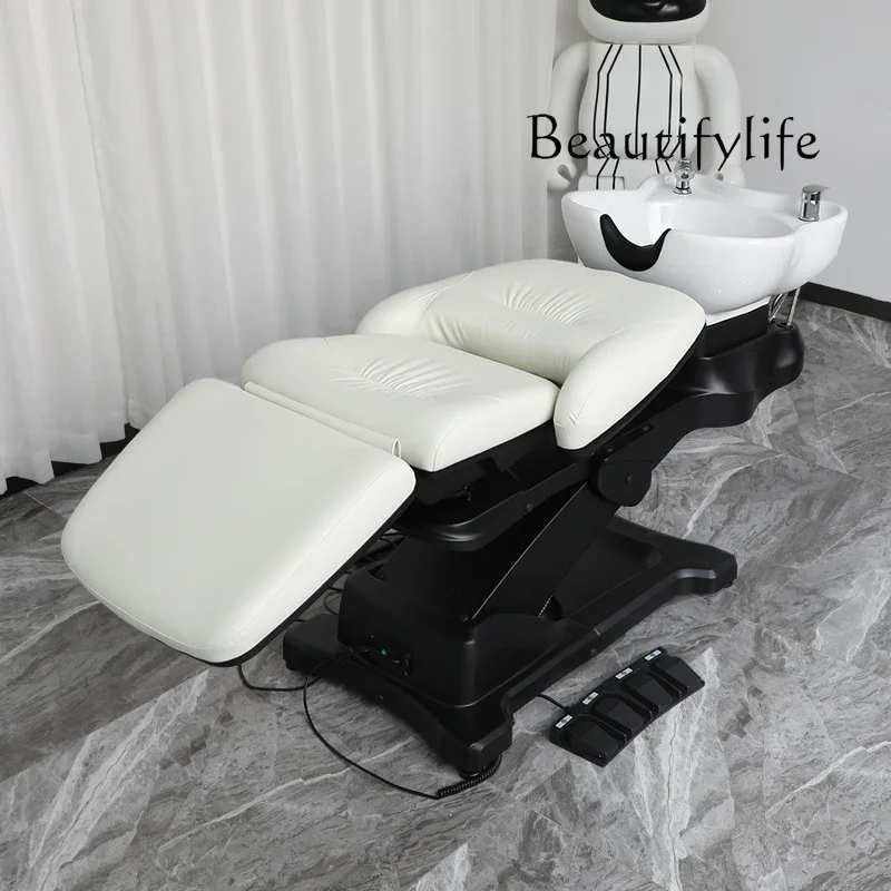 

Nordic Hair Saloon Dedicated Electric Rotary Multifunctional Flushing Bed